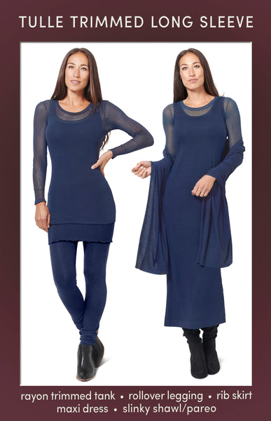 Tulle Trim Long Sleeve