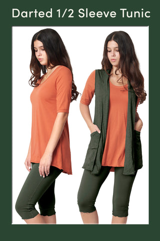 Darted 1/2 Sleeve Tunic
